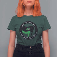 Amphibians Against Fascism T Shirt For Women Anti-Fascist Frog Logo Portland Protest - Wonder Print Shop