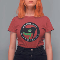 Amphibians Against Fascism T Shirt For Women Anti-Fascist Frog Logo Portland Protest - Wonder Print Shop