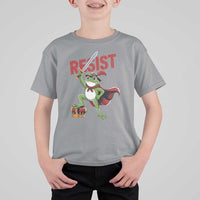 Sword Wielding Frog Resistance T Shirt For Kid Resist Protest No Kings - Wonder Print Shop