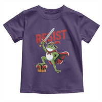 Sword Wielding Frog Resistance Toddler T Shirt Resist Protest No Kings - Wonder Print Shop