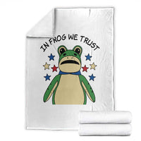 In Frog We Trust Throw Blanket Patriotic Portland Frogs Protest American Flag - Wonder Print Shop