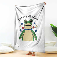In Frog We Trust Throw Blanket Patriotic Portland Frogs Protest American Flag - Wonder Print Shop