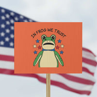In Frog We Trust Protest Sign Patriotic Portland Frogs Protest American Flag - Wonder Print Shop