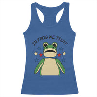 In Frog We Trust Racerback Tank Top Patriotic Portland Frogs Protest American Flag - Wonder Print Shop