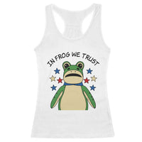 In Frog We Trust Racerback Tank Top Patriotic Portland Frogs Protest American Flag - Wonder Print Shop