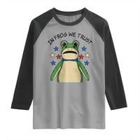 In Frog We Trust Raglan Shirt Patriotic Portland Frogs Protest American Flag - Wonder Print Shop
