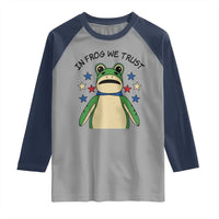 In Frog We Trust Raglan Shirt Patriotic Portland Frogs Protest American Flag - Wonder Print Shop