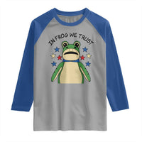 In Frog We Trust Raglan Shirt Patriotic Portland Frogs Protest American Flag - Wonder Print Shop