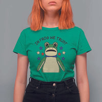 In Frog We Trust T Shirt For Women Patriotic Portland Frogs Protest American Flag - Wonder Print Shop