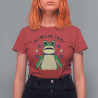 In Frog We Trust T Shirt For Women Patriotic Portland Frogs Protest American Flag - Wonder Print Shop