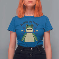 In Frog We Trust T Shirt For Women Patriotic Portland Frogs Protest American Flag - Wonder Print Shop
