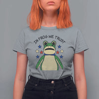 In Frog We Trust T Shirt For Women Patriotic Portland Frogs Protest American Flag - Wonder Print Shop