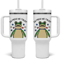 In Frog We Trust Tumbler With Handle Patriotic Portland Frogs Protest American Flag - Wonder Print Shop