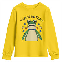 In Frog We Trust Youth Sweatshirt Patriotic Portland Frogs Protest American Flag - Wonder Print Shop