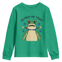 In Frog We Trust Youth Sweatshirt Patriotic Portland Frogs Protest American Flag - Wonder Print Shop