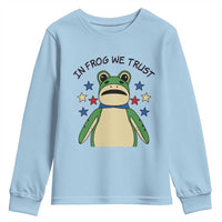 In Frog We Trust Youth Sweatshirt Patriotic Portland Frogs Protest American Flag - Wonder Print Shop