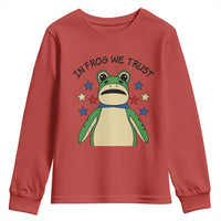 In Frog We Trust Youth Sweatshirt Patriotic Portland Frogs Protest American Flag - Wonder Print Shop