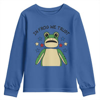 In Frog We Trust Youth Sweatshirt Patriotic Portland Frogs Protest American Flag - Wonder Print Shop
