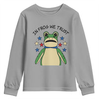 In Frog We Trust Youth Sweatshirt Patriotic Portland Frogs Protest American Flag - Wonder Print Shop