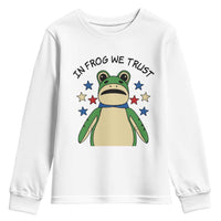 In Frog We Trust Youth Sweatshirt Patriotic Portland Frogs Protest American Flag - Wonder Print Shop