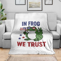 In Frog We Trust Throw Blanket Patriotic Portland Frogs Protest - Wonder Print Shop
