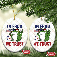 In Frog We Trust Ceramic Ornament Patriotic Portland Frogs Protest - Wonder Print Shop