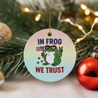 In Frog We Trust Ceramic Ornament Patriotic Portland Frogs Protest - Wonder Print Shop