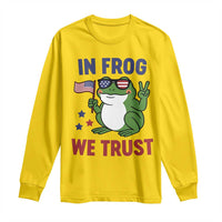 In Frog We Trust Long Sleeve Shirt Patriotic Portland Frogs Protest - Wonder Print Shop