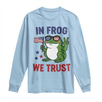 In Frog We Trust Long Sleeve Shirt Patriotic Portland Frogs Protest - Wonder Print Shop