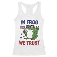 In Frog We Trust Racerback Tank Top Patriotic Portland Frogs Protest - Wonder Print Shop