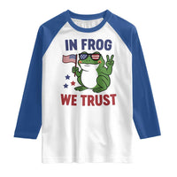 In Frog We Trust Raglan Shirt Patriotic Portland Frogs Protest - Wonder Print Shop