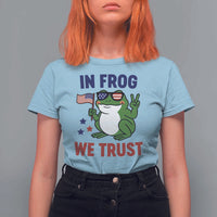In Frog We Trust T Shirt For Women Patriotic Portland Frogs Protest - Wonder Print Shop