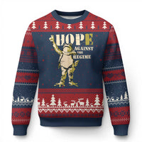 Stencil Protest Frog Ugly Christmas Sweater Hope Against the Regime Portland Inflatable Resistance - Wonder Print Shop