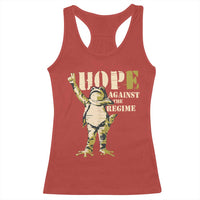 Stencil Protest Frog Racerback Tank Top Hope Against the Regime Portland Inflatable Resistance - Wonder Print Shop