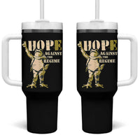 Stencil Protest Frog Tumbler With Handle Hope Against the Regime Portland Inflatable Resistance - Wonder Print Shop