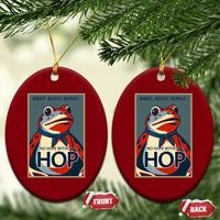 No Hope Without Hop Ceramic Ornament Ribbit Resist Repeat Resistance Frog Protest Pop Art Graphic - Wonder Print Shop
