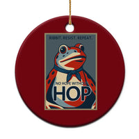 No Hope Without Hop Ceramic Ornament Ribbit Resist Repeat Resistance Frog Protest Pop Art Graphic - Wonder Print Shop
