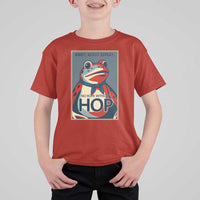 No Hope Without Hop T Shirt For Kid Ribbit Resist Repeat Resistance Frog Protest Pop Art Graphic - Wonder Print Shop