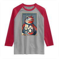 No Hope Without Hop Raglan Shirt Ribbit Resist Repeat Resistance Frog Protest Pop Art Graphic - Wonder Print Shop