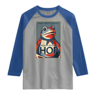 No Hope Without Hop Raglan Shirt Ribbit Resist Repeat Resistance Frog Protest Pop Art Graphic - Wonder Print Shop