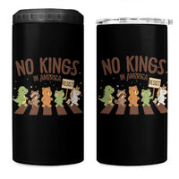 No Kings in America 4 in 1 Can Cooler Tumbler Resist Protest Cute Animal Resistance March - Wonder Print Shop