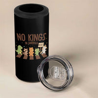 No Kings in America 4 in 1 Can Cooler Tumbler Resist Protest Cute Animal Resistance March - Wonder Print Shop
