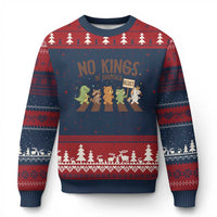 No Kings in America Ugly Christmas Sweater Resist Protest Cute Animal Resistance March - Wonder Print Shop