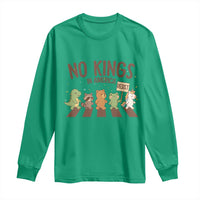 No Kings in America Long Sleeve Shirt Resist Protest Cute Animal Resistance March - Wonder Print Shop