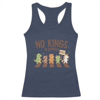 No Kings in America Racerback Tank Top Resist Protest Cute Animal Resistance March - Wonder Print Shop