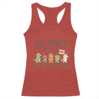 No Kings in America Racerback Tank Top Resist Protest Cute Animal Resistance March - Wonder Print Shop