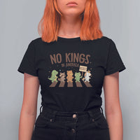 No Kings in America T Shirt For Women Resist Protest Cute Animal Resistance March - Wonder Print Shop