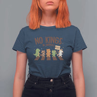 No Kings in America T Shirt For Women Resist Protest Cute Animal Resistance March - Wonder Print Shop