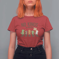 No Kings in America T Shirt For Women Resist Protest Cute Animal Resistance March - Wonder Print Shop
