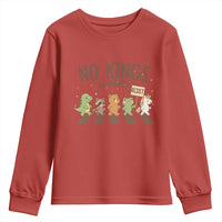 No Kings in America Youth Sweatshirt Resist Protest Cute Animal Resistance March - Wonder Print Shop